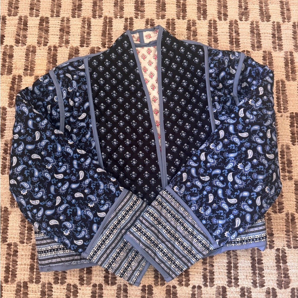 Women's Blue Patterned Jacket - image 2